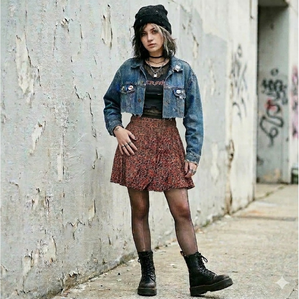 Brandy Melville Micro Mini Skirt Boho Cottagecore One Size Floral Flare Festival